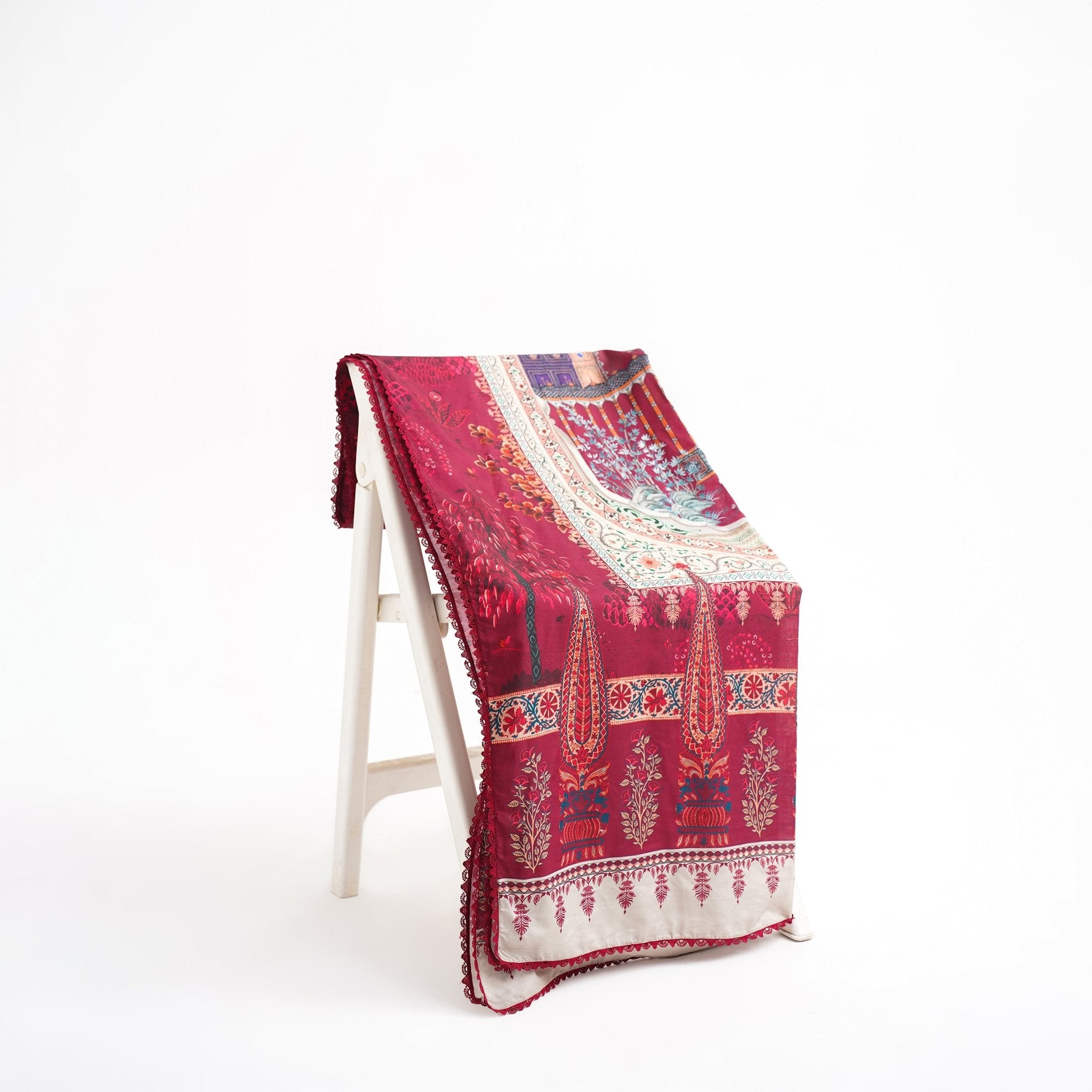 Crimson Serenade Shawl